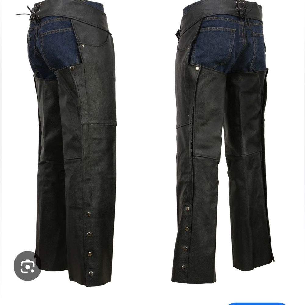 Unik Black Unisex Leather Chaps